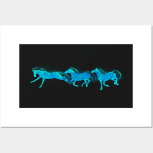 Aqua Horses Posters and Art